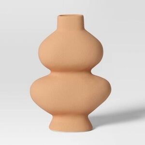Textured Sculptural Vase in Terracotta Threshold short organic modern ceramic